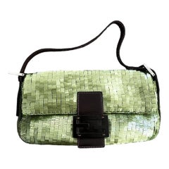 Vintage FENDI Green Sequin Baguette
