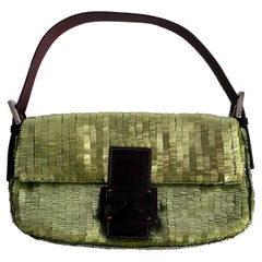 Vintage Fendi green sequin baguette