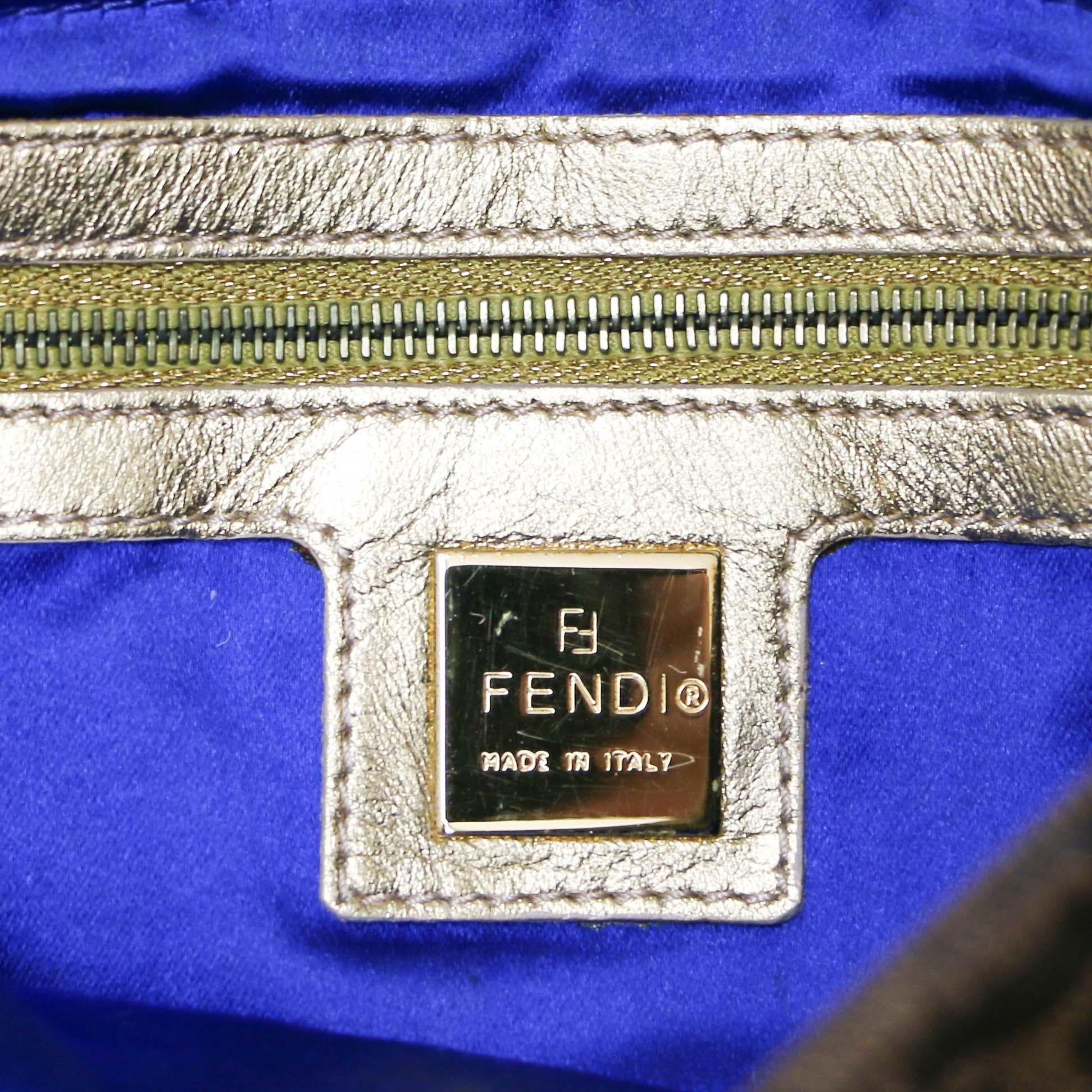 Vintage FENDI Monogram Embroidery Baguette For Sale 5