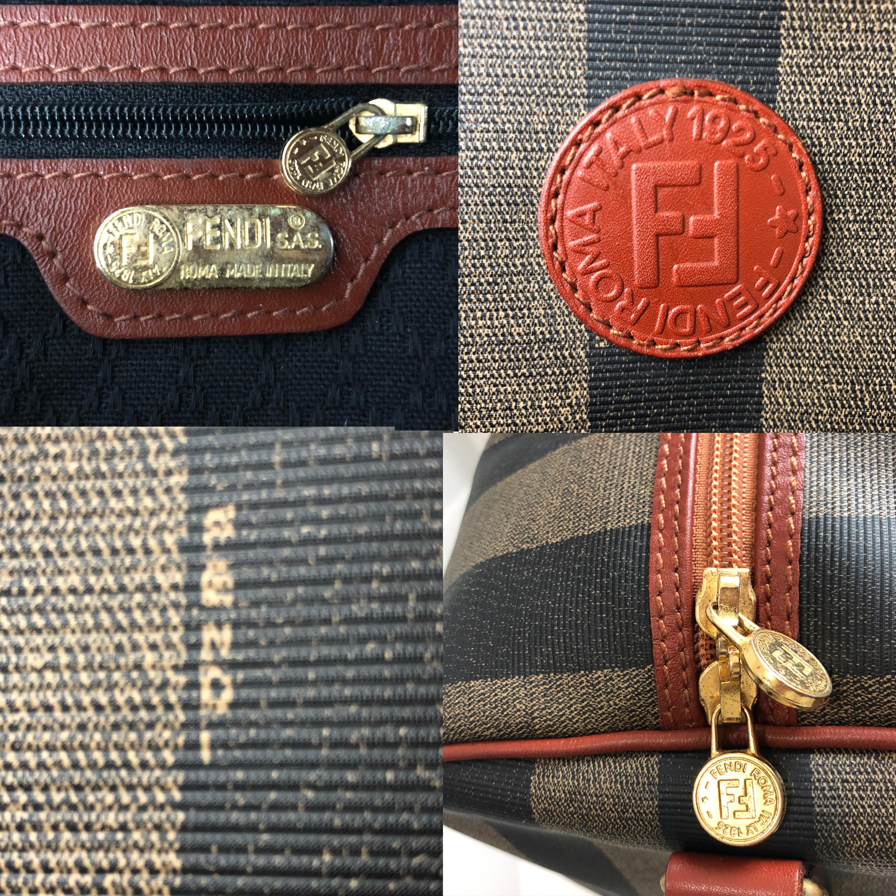 Vintage Fendi Pequin Duffle Bag Stripe Travel Bag Carry On 80s  2