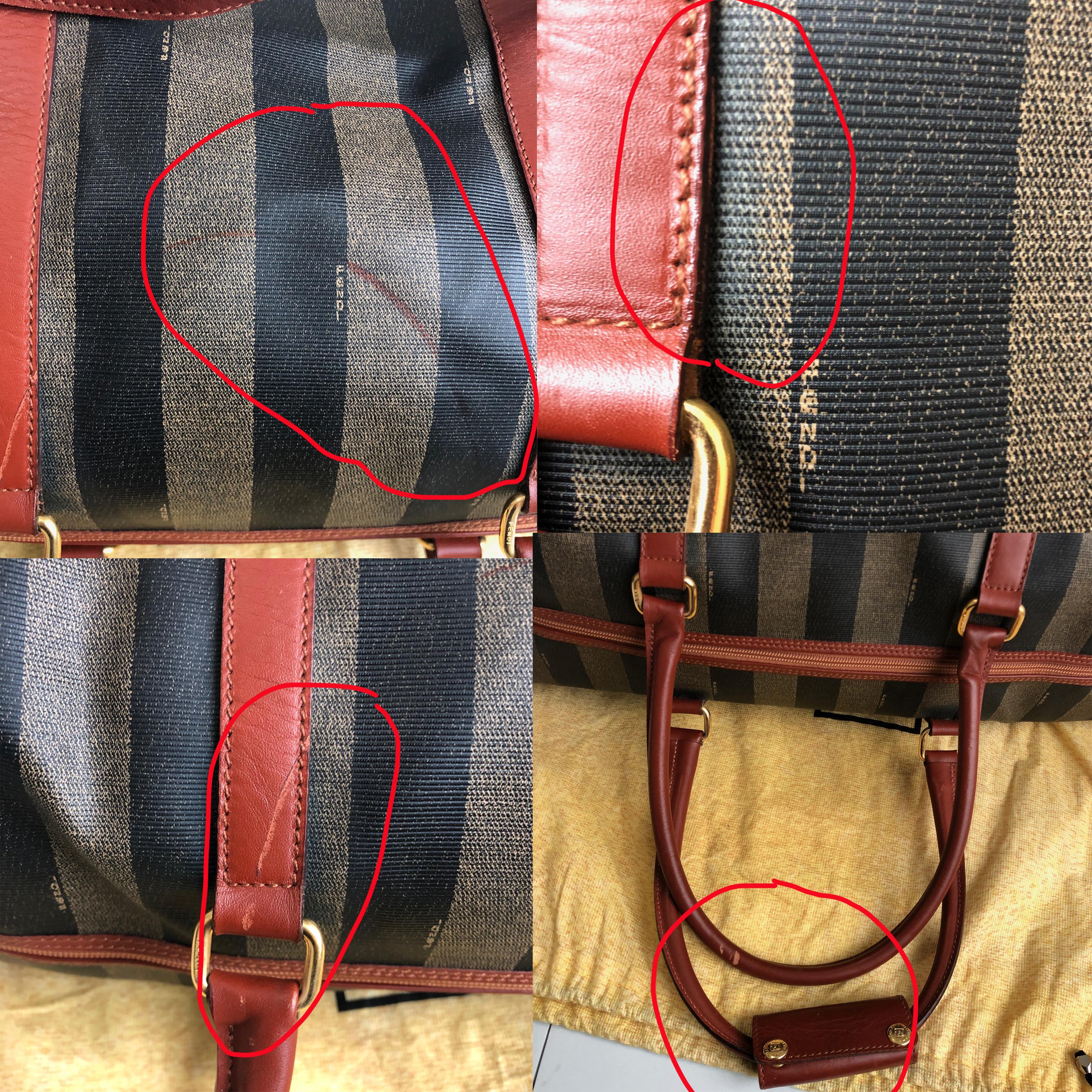 Vintage Fendi Pequin Duffle Bag Stripe Travel Bag Carry On 80s  1