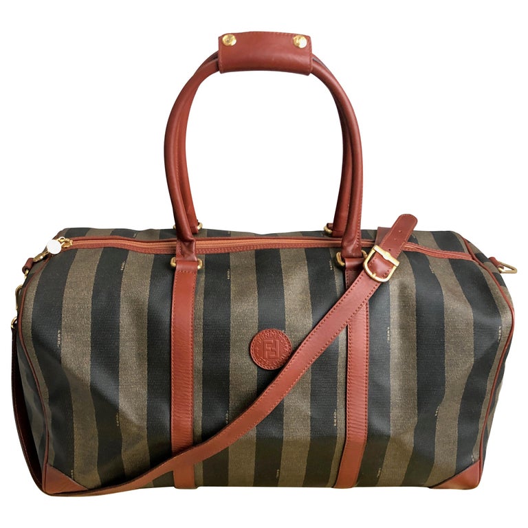 Vintage Fendi Pequin Duffle Bag Stripe Travel Bag Carry On 80s at 1stDibs | fendi  duffle bag vintage, vintage fendi duffle bag, fendi travel bag vintage