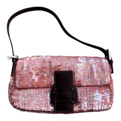 Vintage FENDI Pink Sequin Baguette