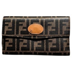 Fendi Portemonnaie aus Segeltuch mit dreifachem Canvas-Leder