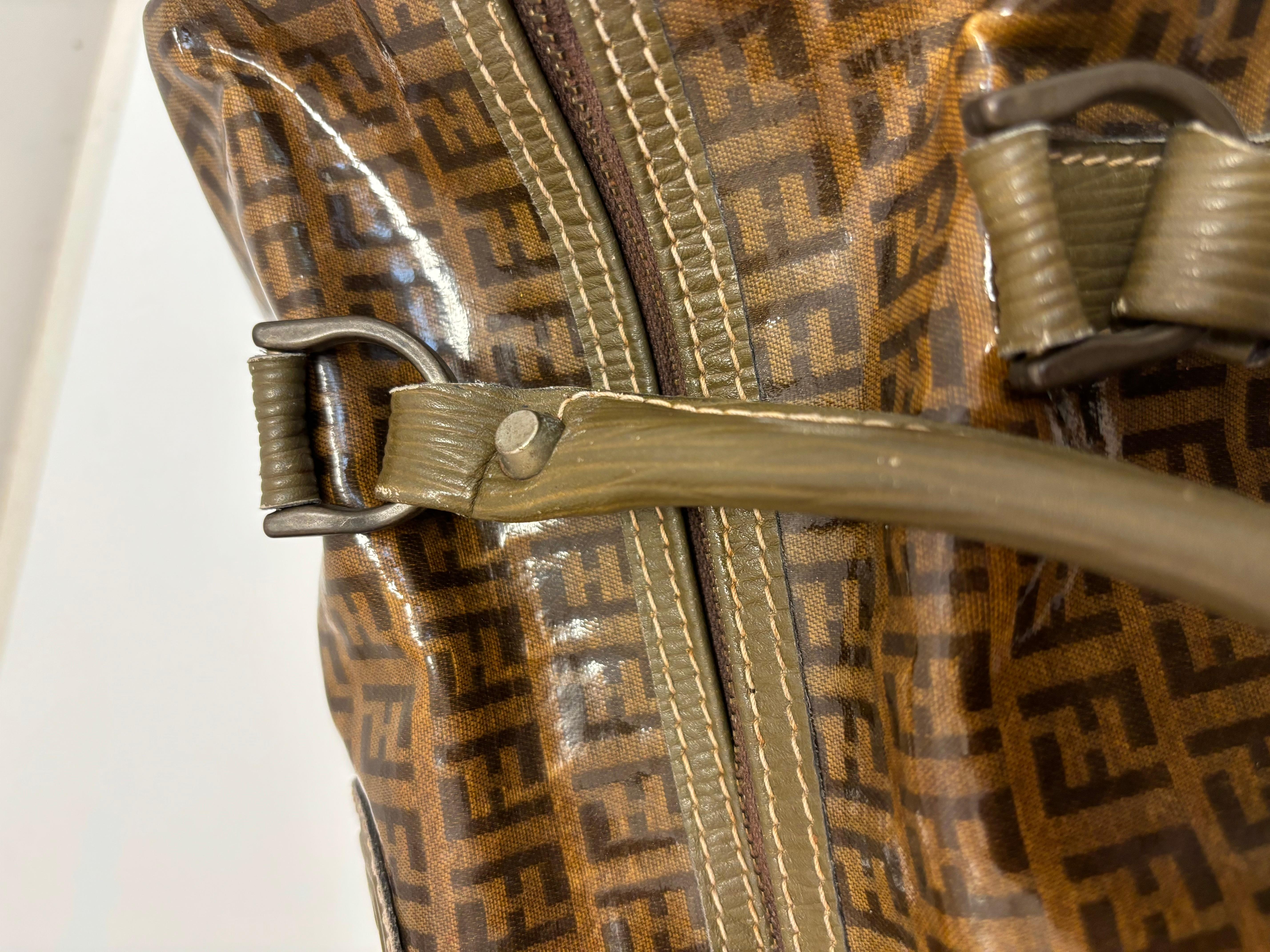 Vintage   FENDI Zucca Boston Bag For Sale 5