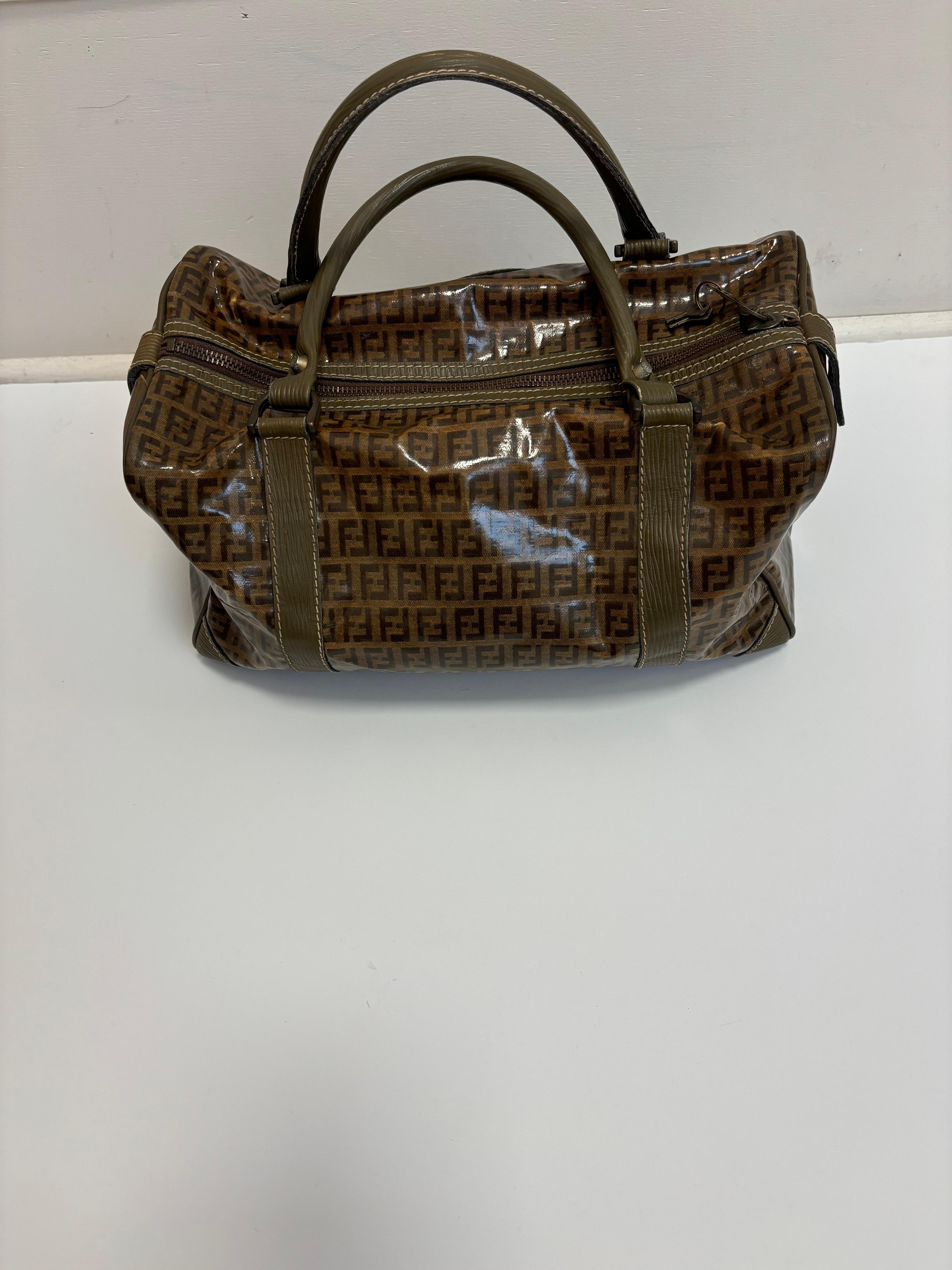Vintage   FENDI Zucca Boston Bag For Sale 1