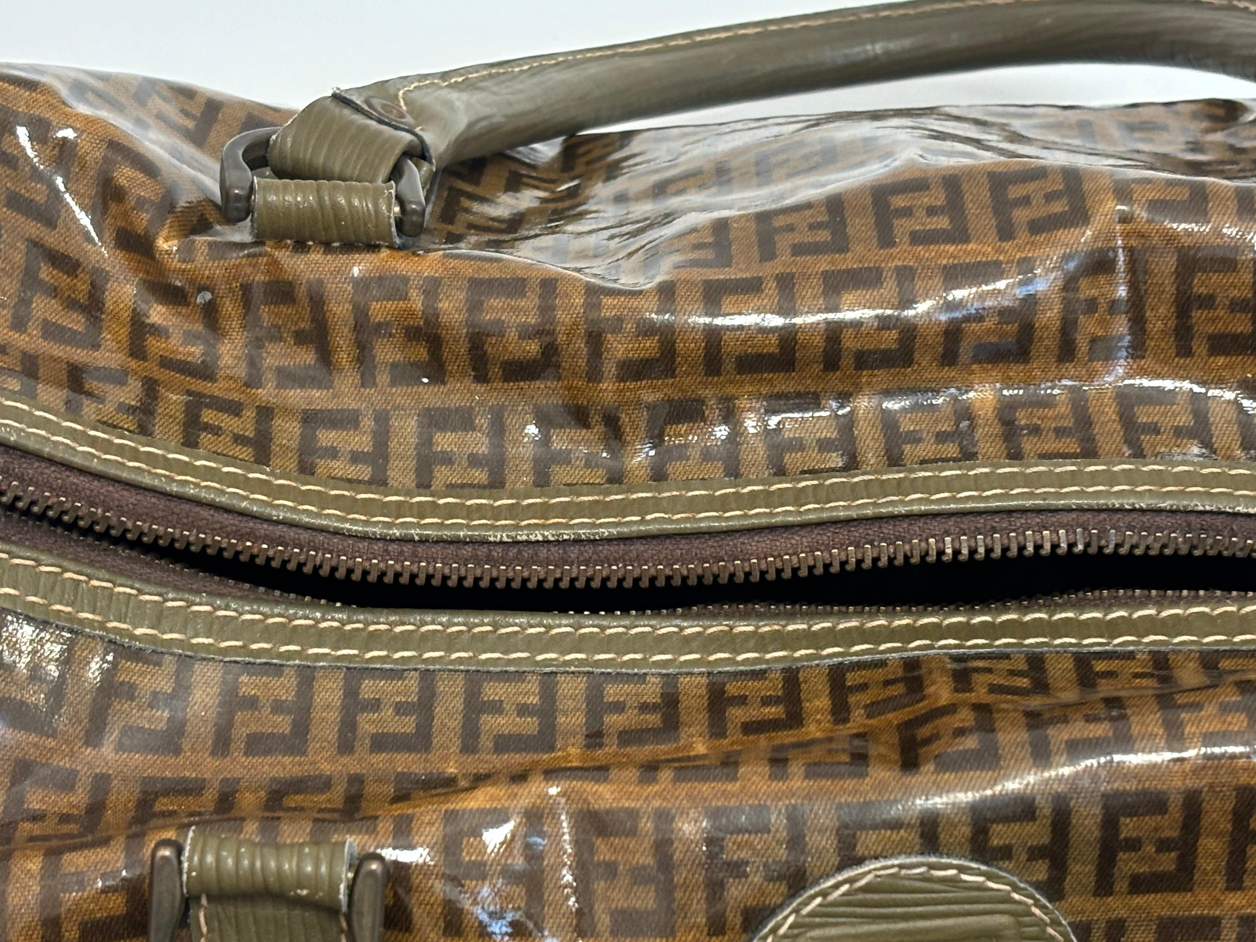 Vintage   FENDI Zucca Boston Bag For Sale 3