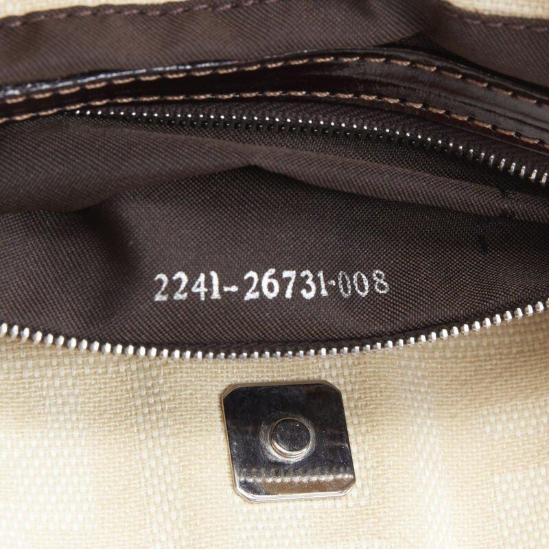 Sac fourre-tout FENDI Zucca FF Monogram beige toile cuir des années 90 en vente 7
