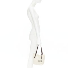 vintage FENDI Zucca FF Monogram beige canvas leather 90's top handle tote bag