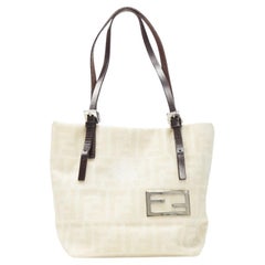 vintage FENDI Zucca FF Monogram beige canvas leather 90's top handle tote bag