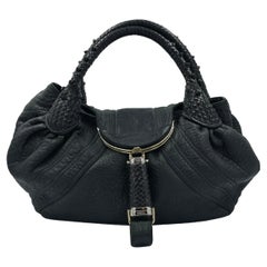 Vintage Fendi Zucca Spion (Spy) black leather bag, 2000s