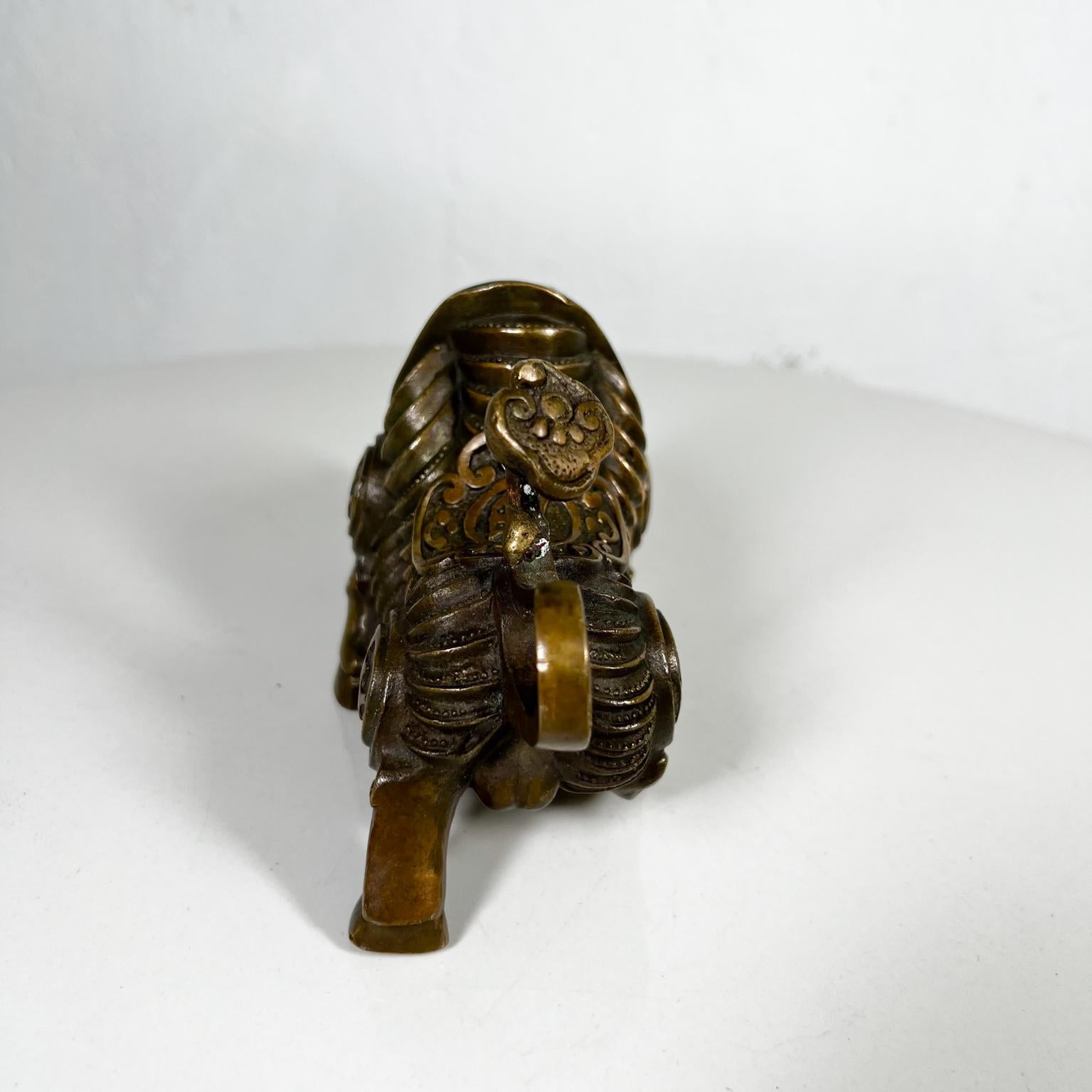 20th Century Vintage Feng Shui Gilt Bronze Bull Ox Money Figurine For Sale