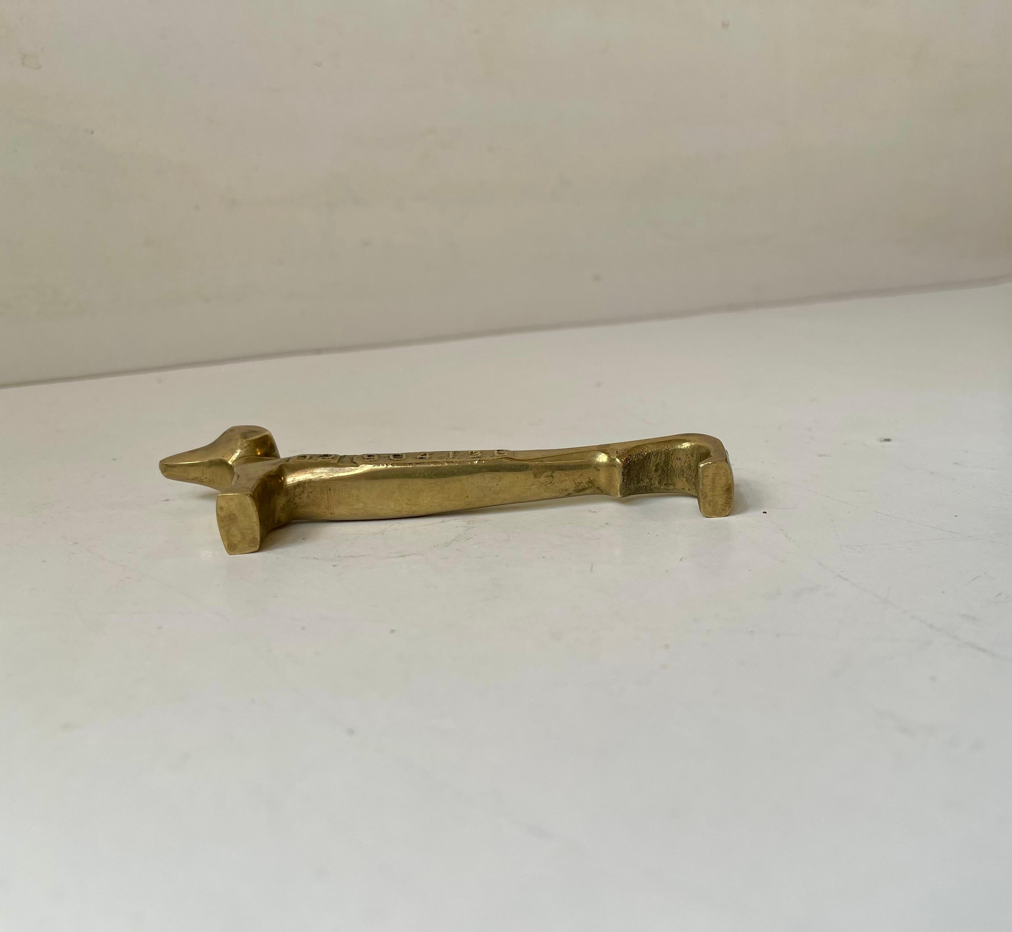 20th Century Vintage Feni Dachshund Bottle Opener in Brass