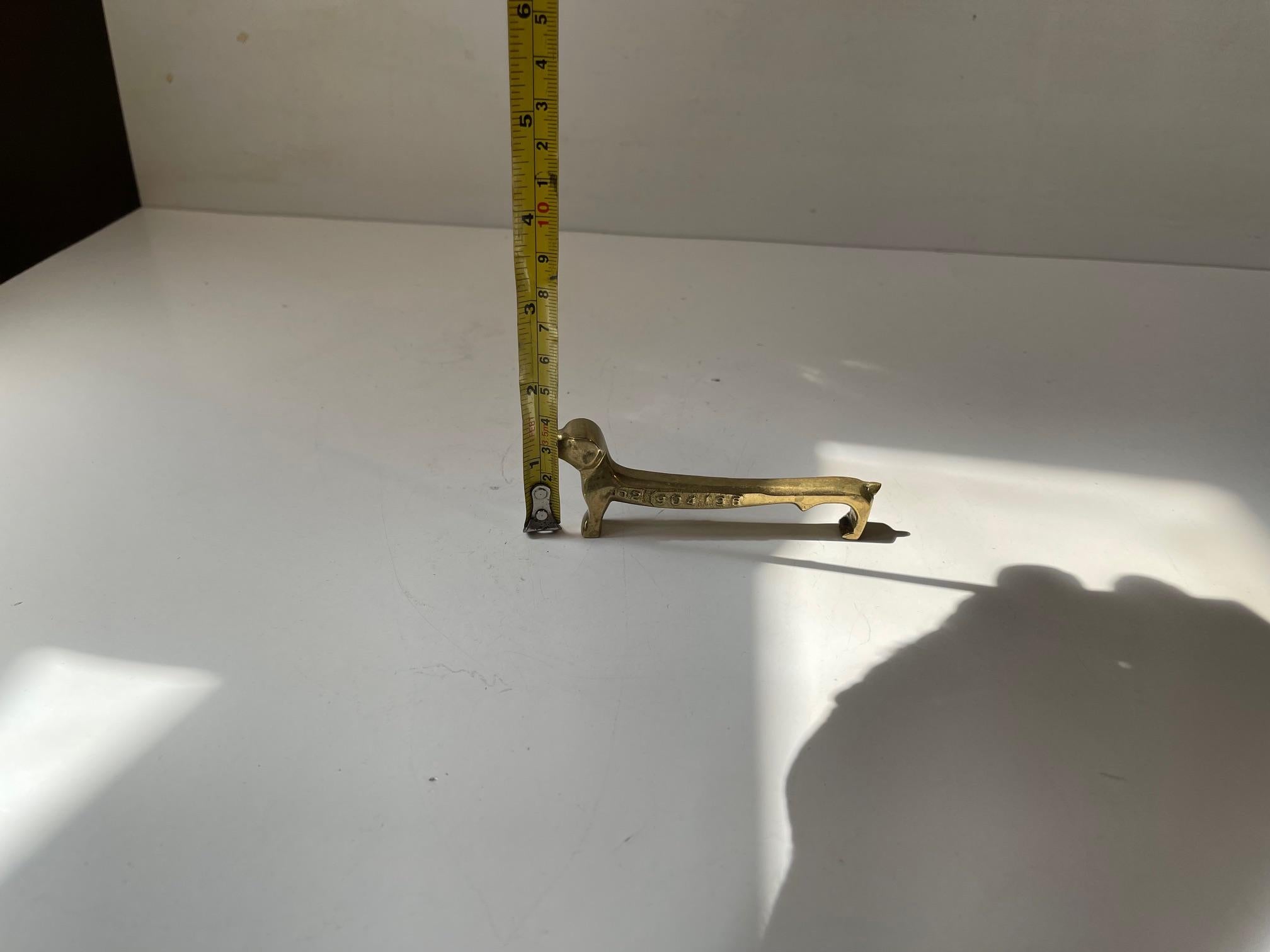 Vintage Feni Dachshund Bottle Opener in Brass 1