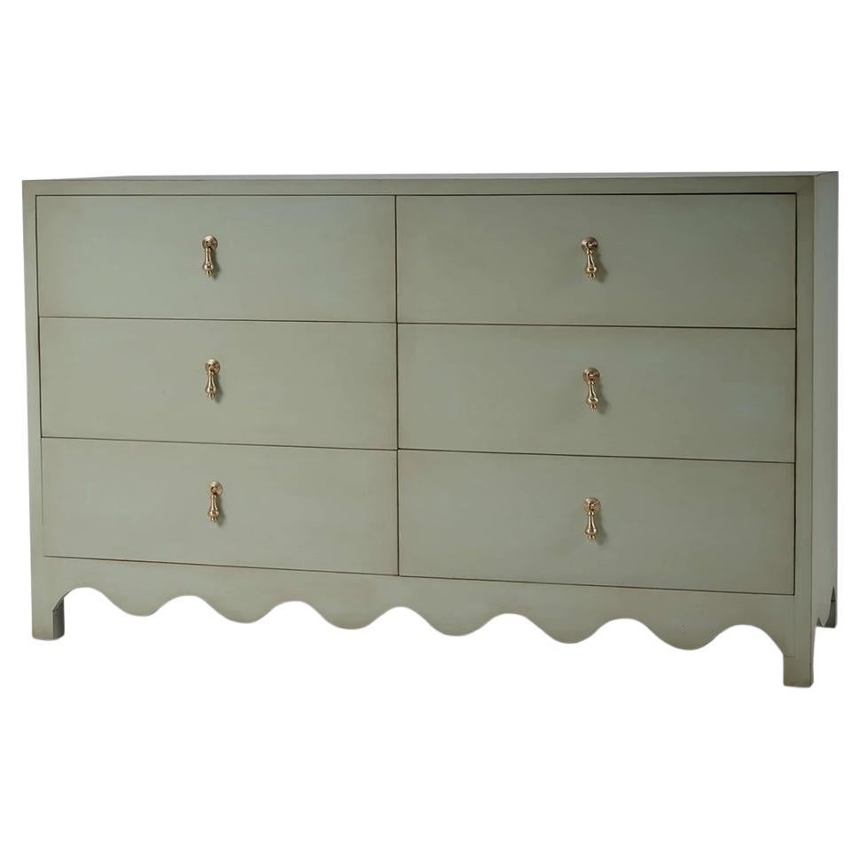Vintage Fennel Green Dresser For Sale