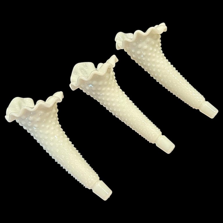 Vintage Fenton Milk Glass Hotmail 3 Horn Epergne Set For Sale at 1stDibs