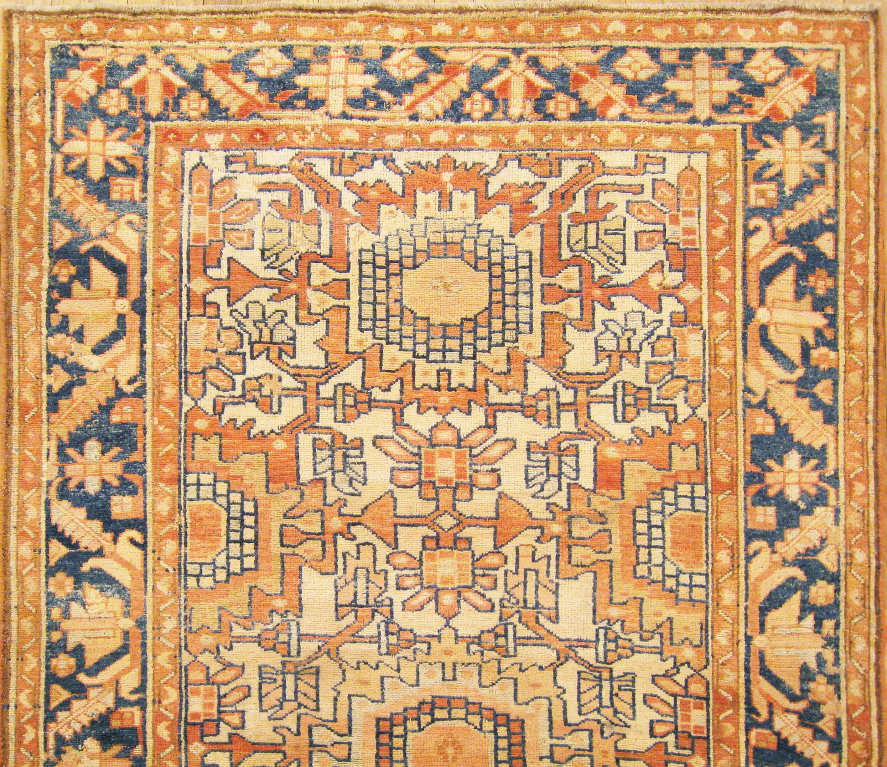 Hand-Knotted Vintage Ferahan Sarouk Oriental Rug, in Small Size, with Multiple Medallions For Sale