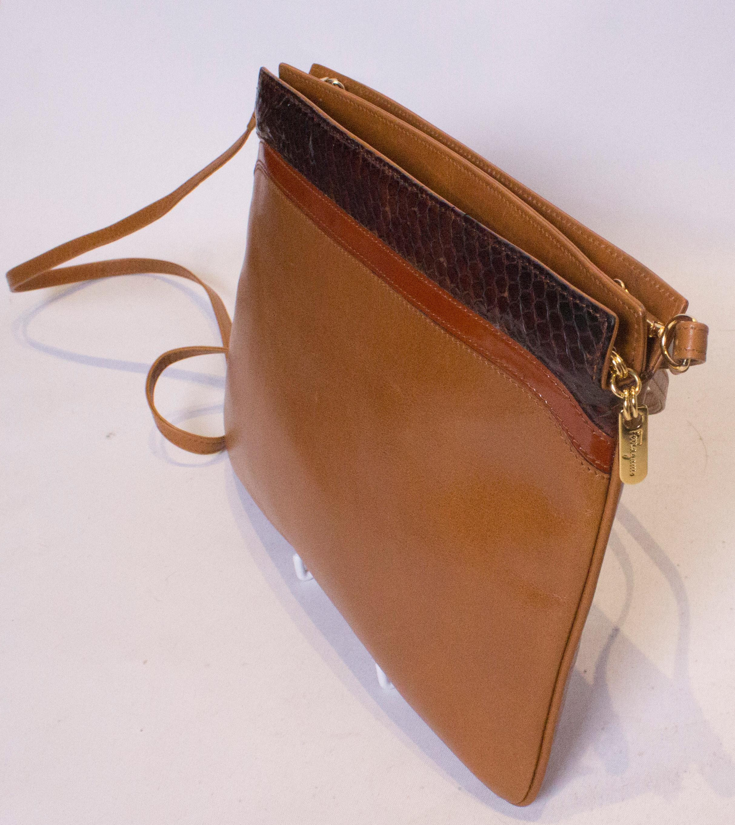 Vintage Ferragamo Leather and Snakeskin Bag at 1stDibs | ferragamo 