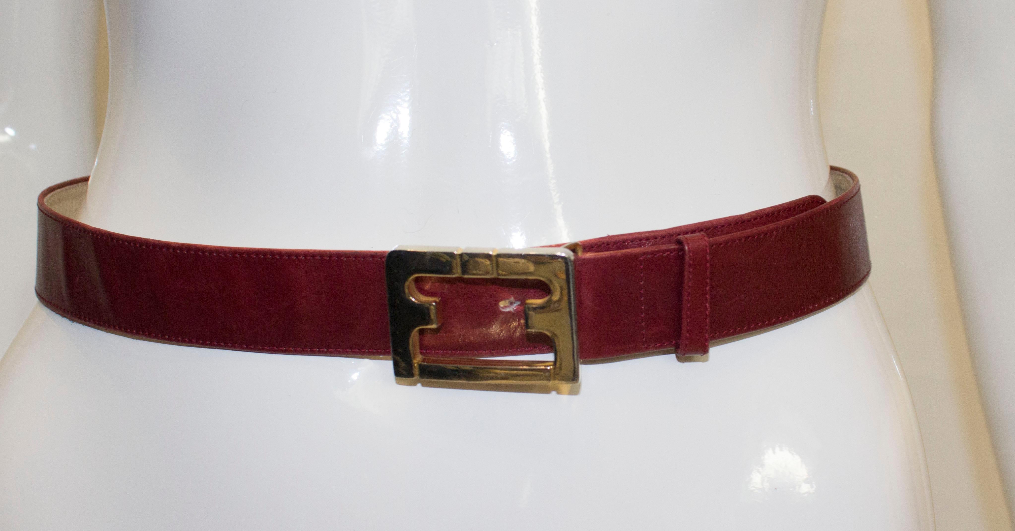 Marron Ceinture Ferragamo vintage en cuir en vente