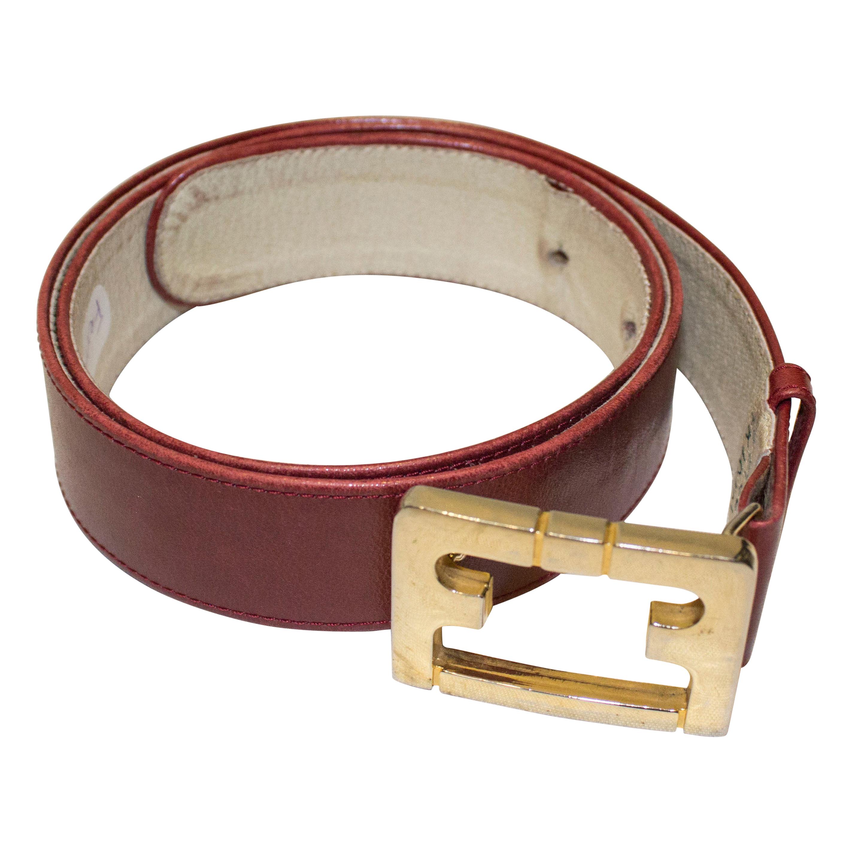 Vintage Ferragamo Leather Belt For Sale