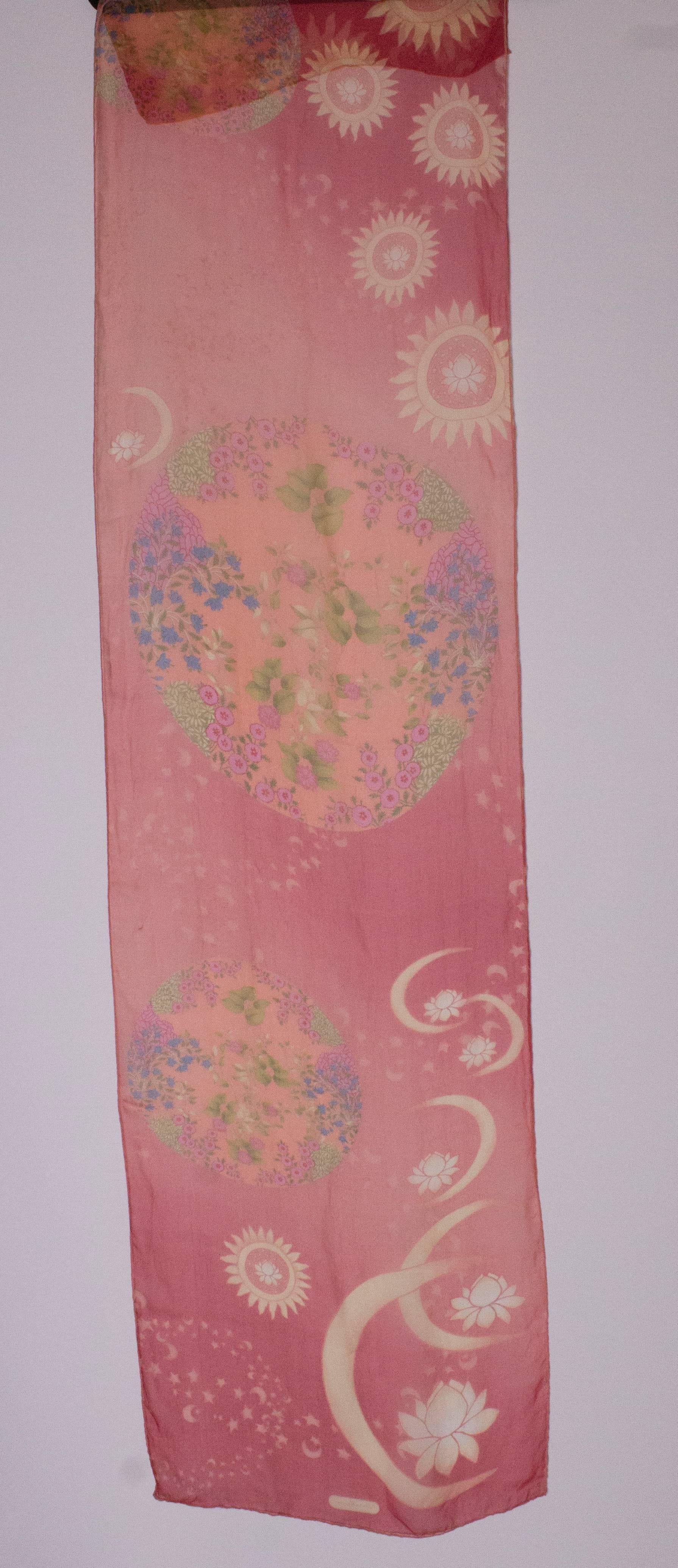 A vintage floral printed silk scarf by Ferragamo In Good Condition In London, GB