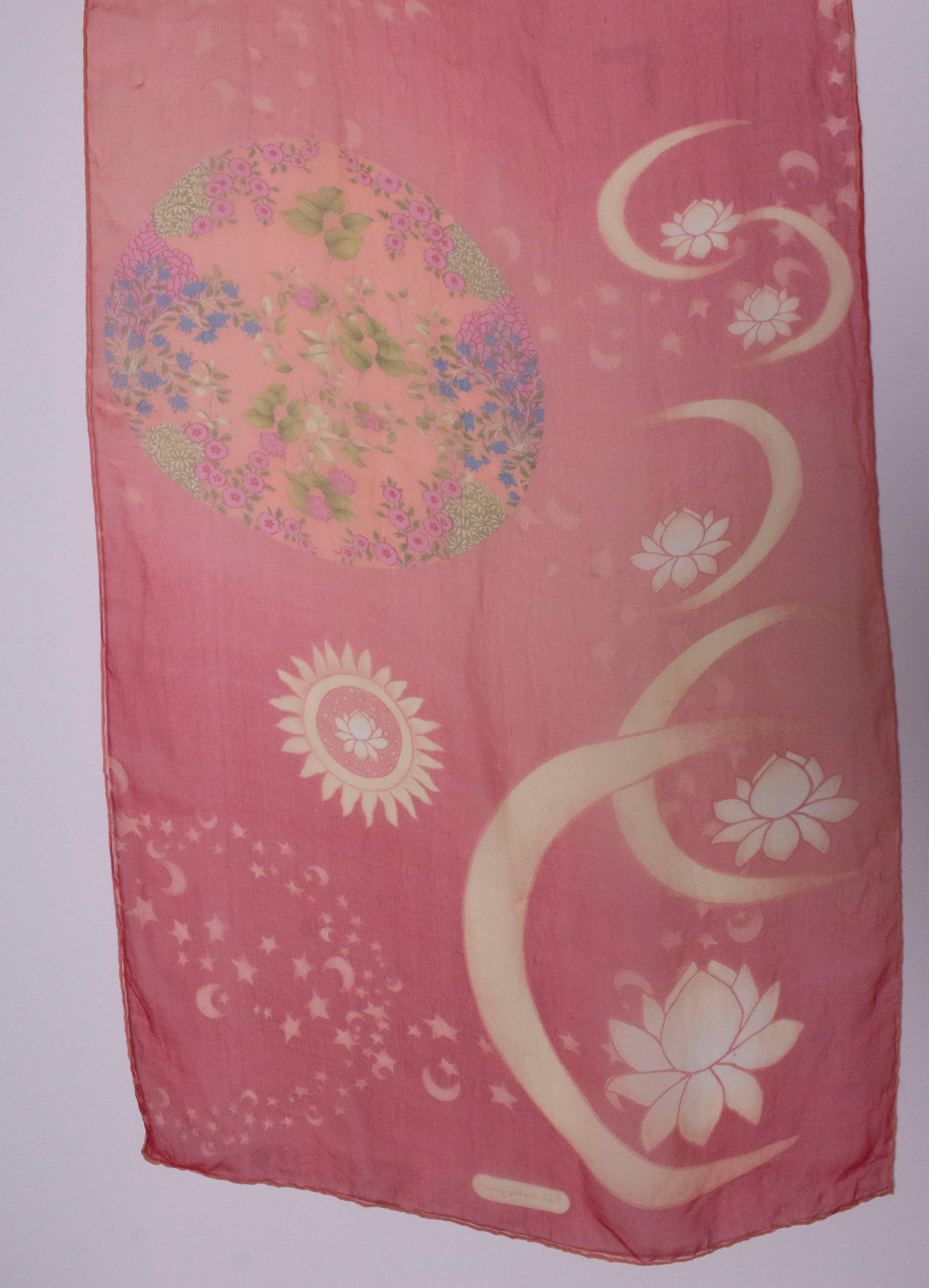 Women's A vintage floral printed silk scarf by Ferragamo