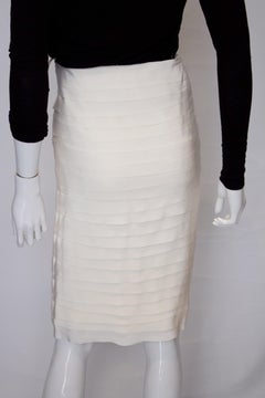 Vintage Ferragamo White Skirt
