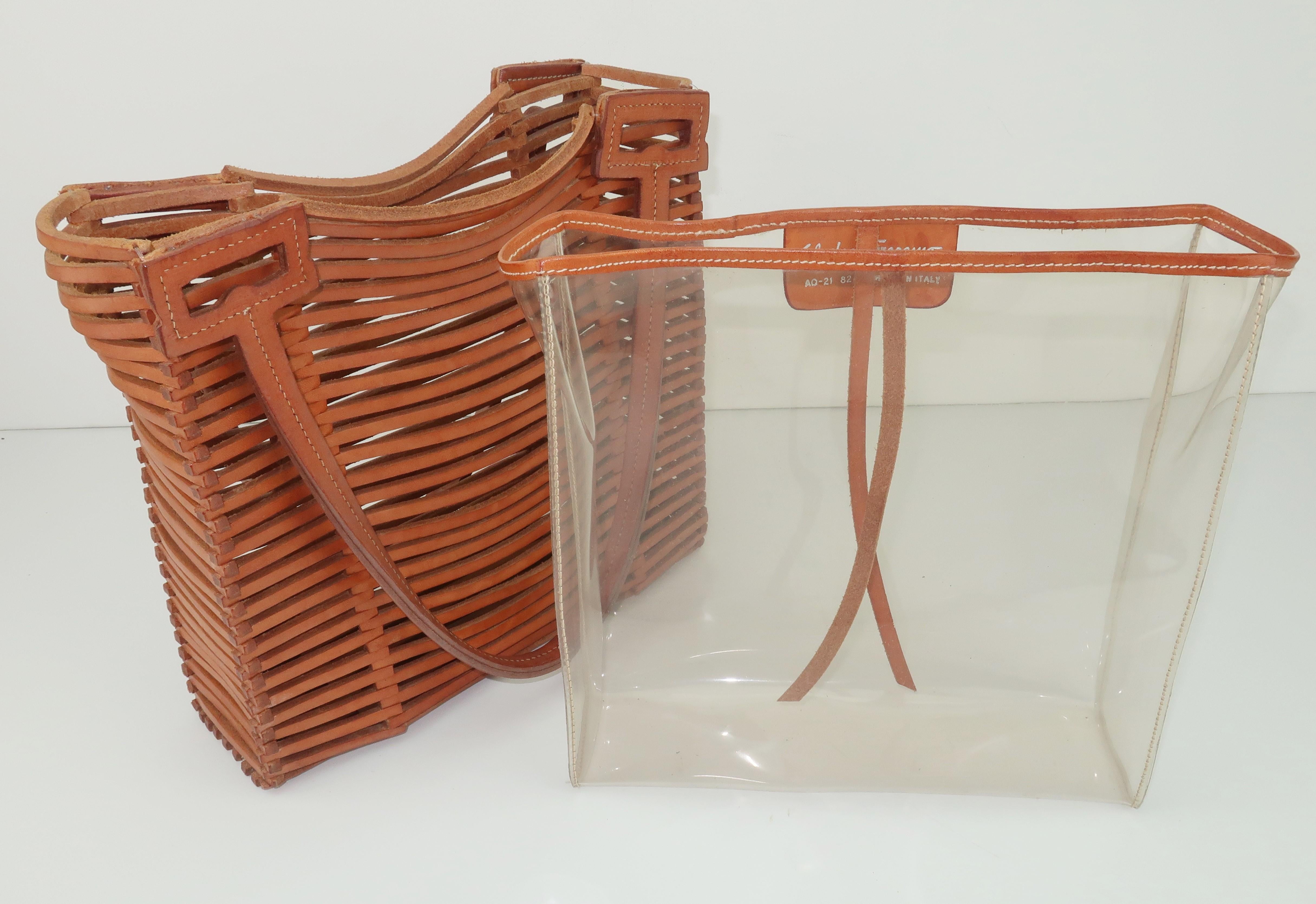 Vintage Ferragamo gewebtes Leder Tote Stil Handtasche 3