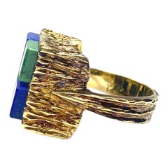 Vintage FF Felger 14K Lapis Lazuli and Turquoise Ring