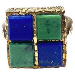 Vintage FF Felger 14K Lapis Lazuli and Turquoise Ring