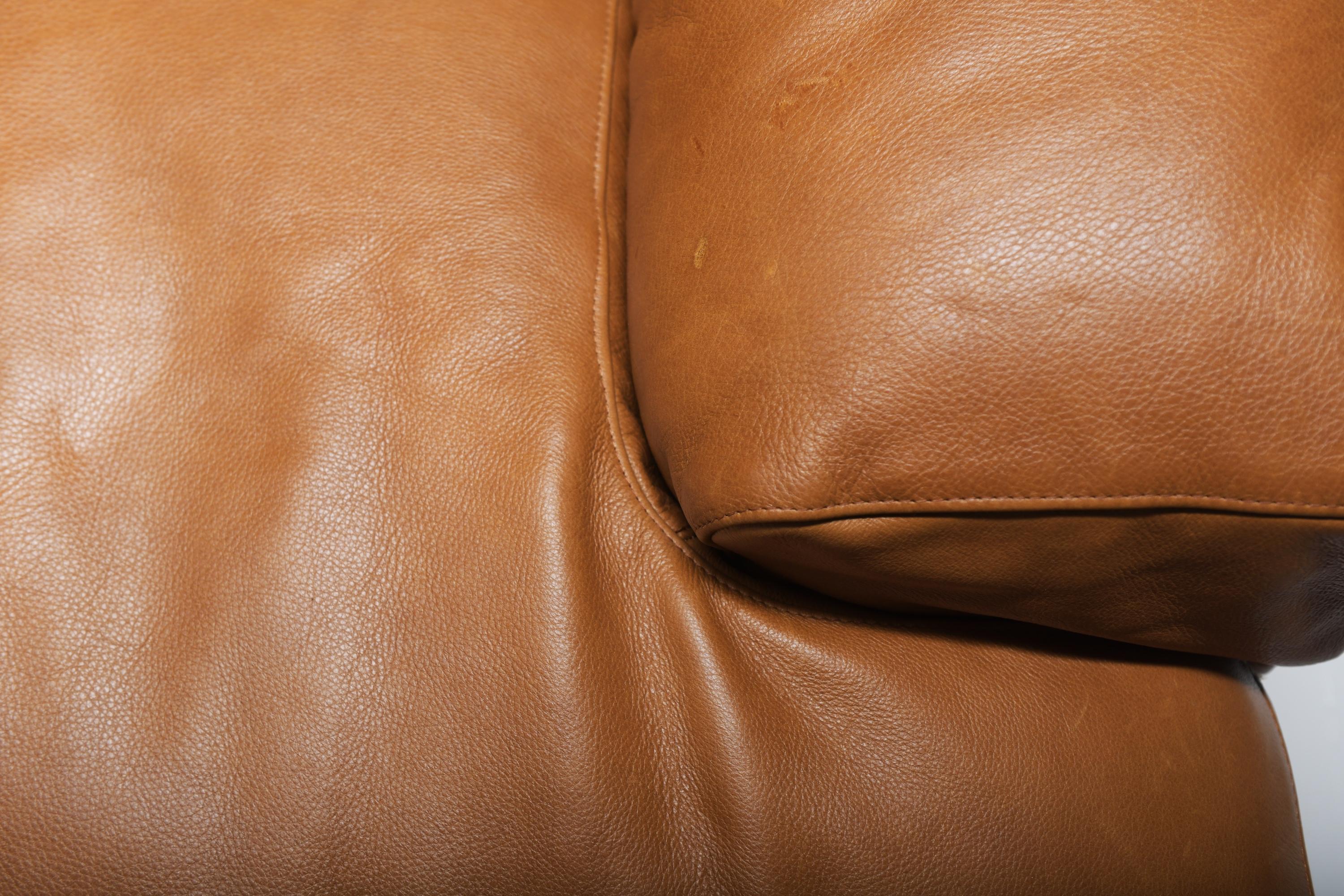Vintage Fiandra modular sofa in cognac leather by Vico Magistretti for Cassina. 6