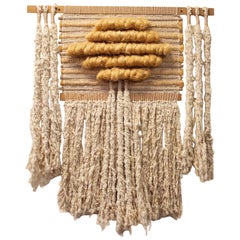 Suspension murale fibre d'art vintage
