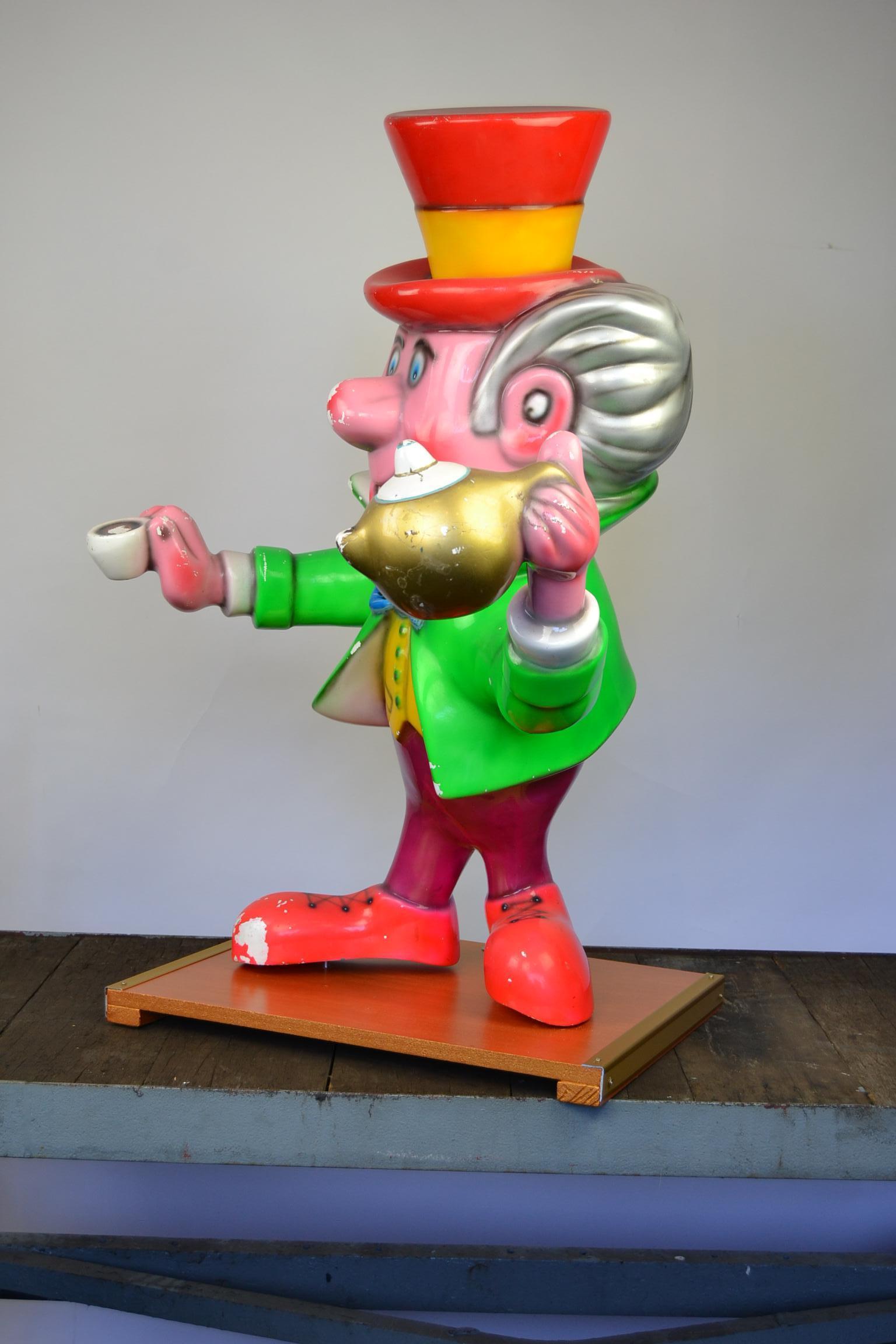Vintage Fiberglass Coffee Man, Alice in Wonderland, Fairground Figurine 7