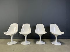 Vintage fiberglass space age tulip dining chairs, set of 4 - 1960s