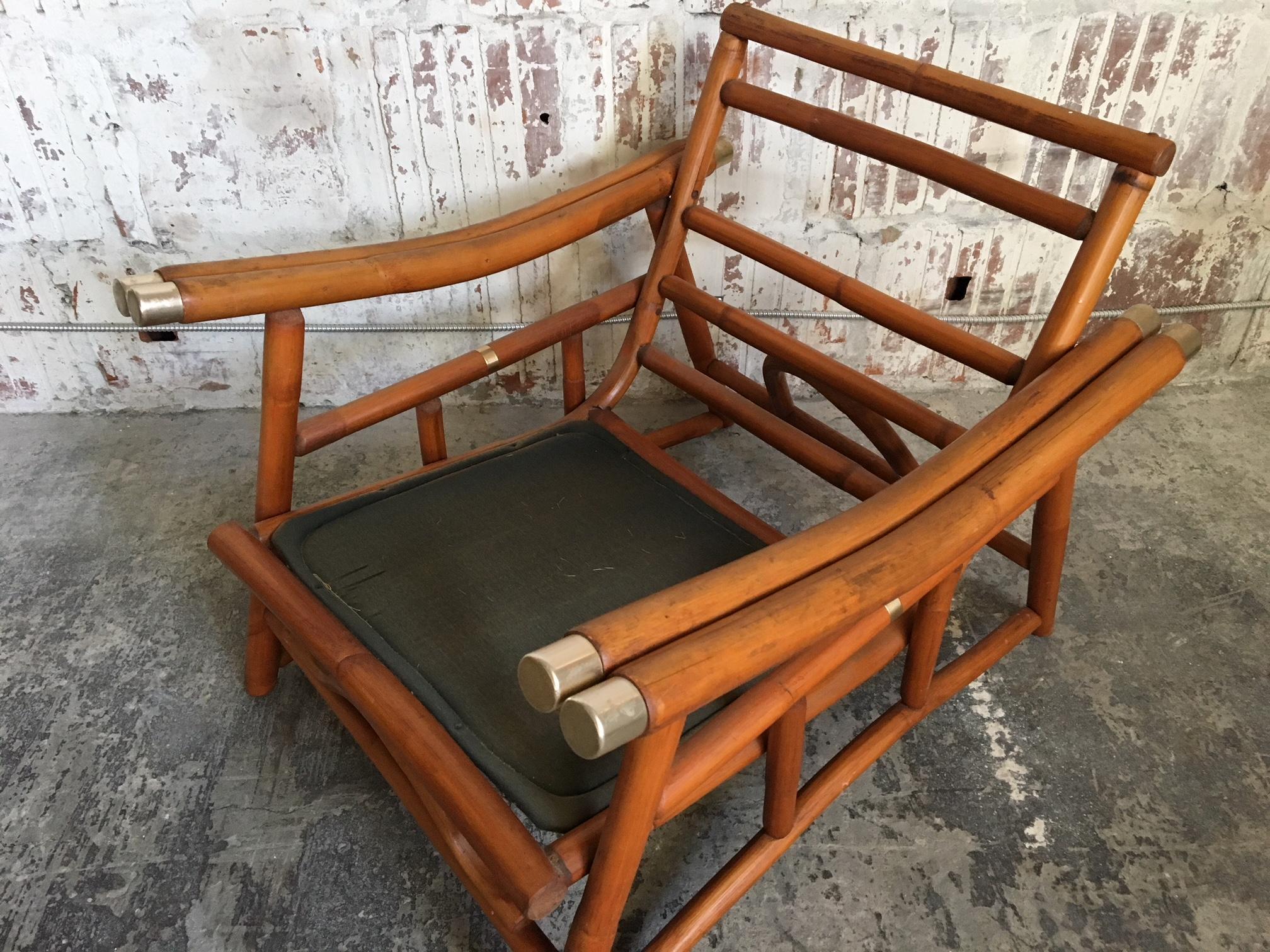 Vintage Ficks Reed Bamboo Lounge Chair In Good Condition In Jacksonville, FL