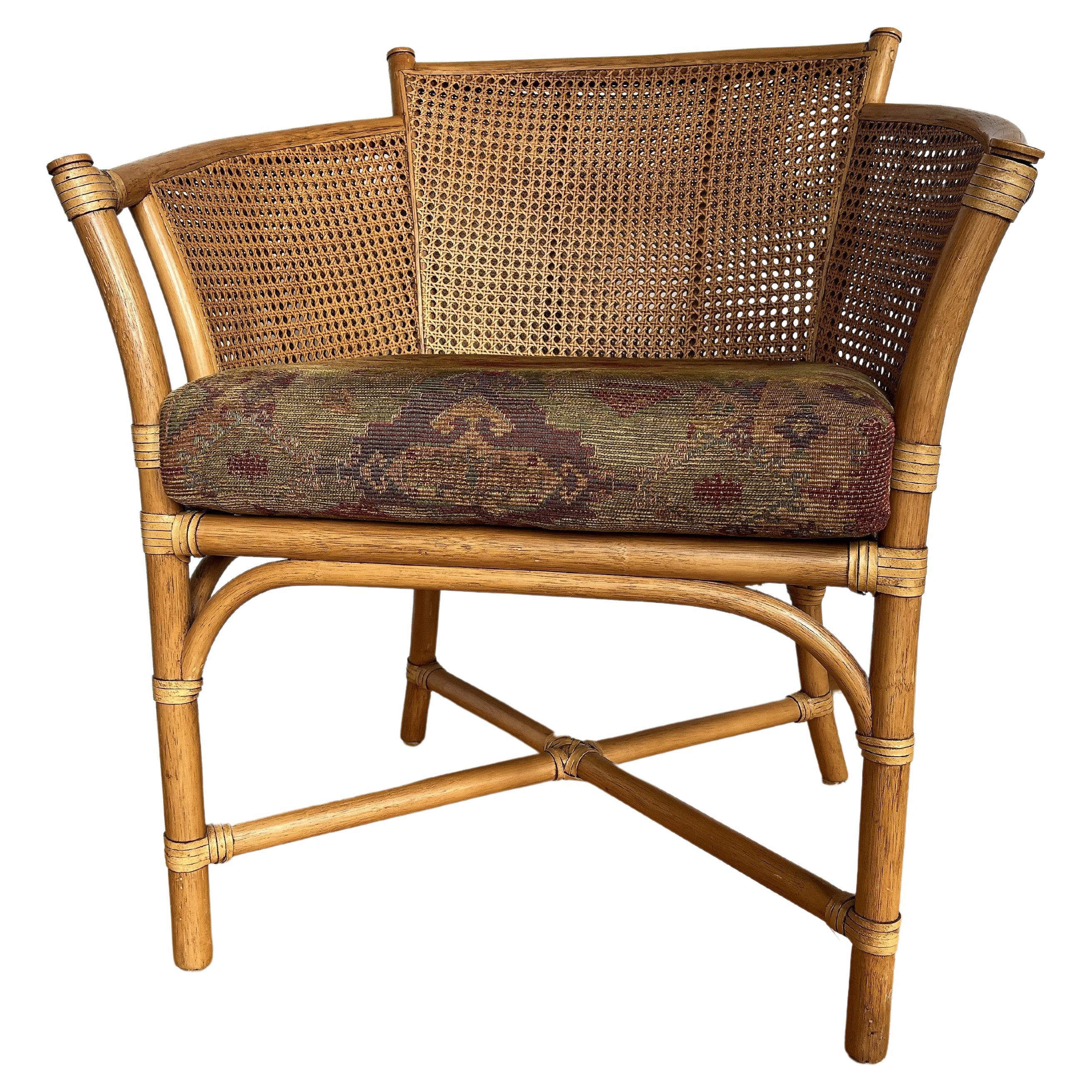 Beautiful Vintage Faux Bamboo/Cane Barrel Back Chairs 4 Available at