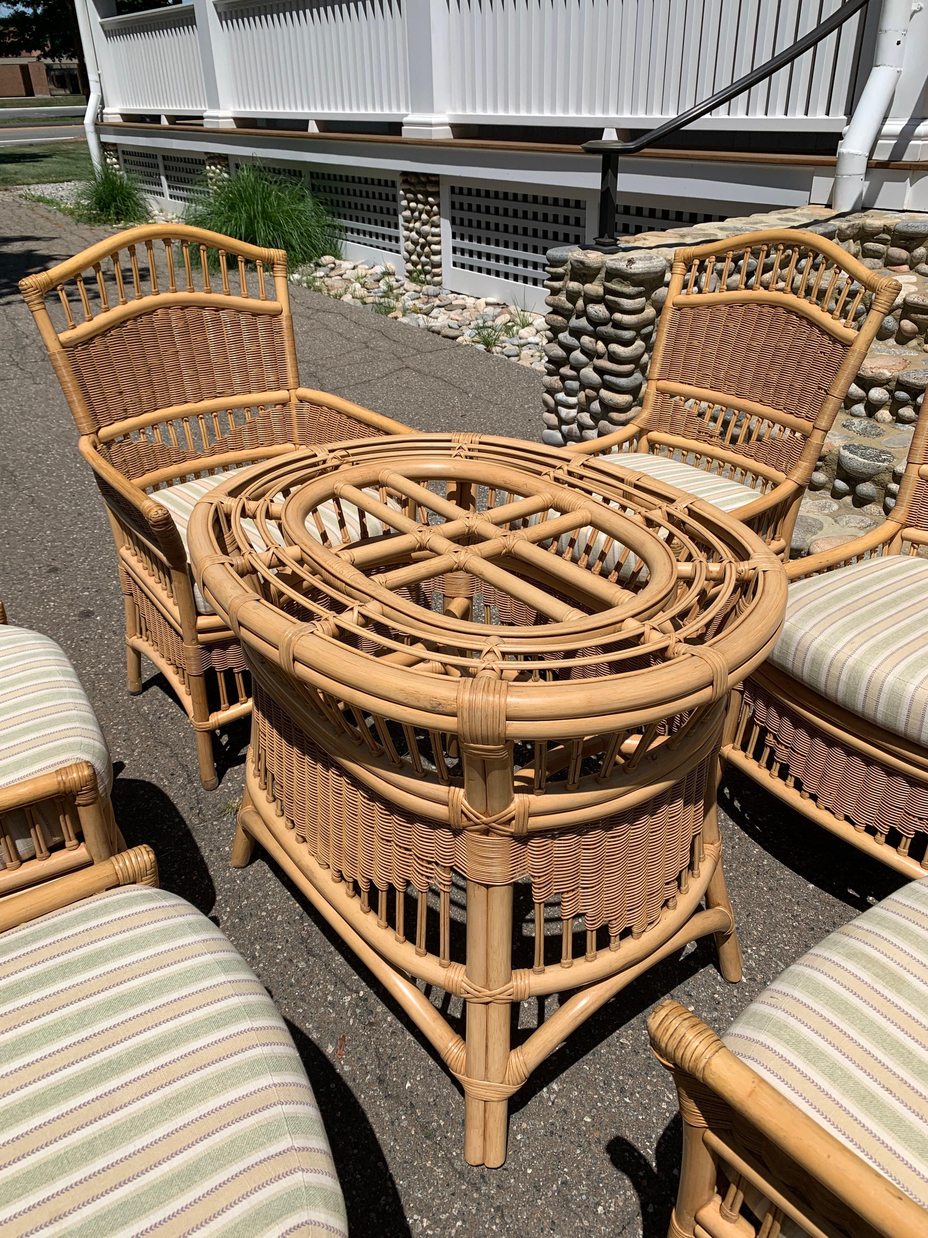 Vintage Ficks Reed Dining Set In Good Condition In Old Saybrook, CT