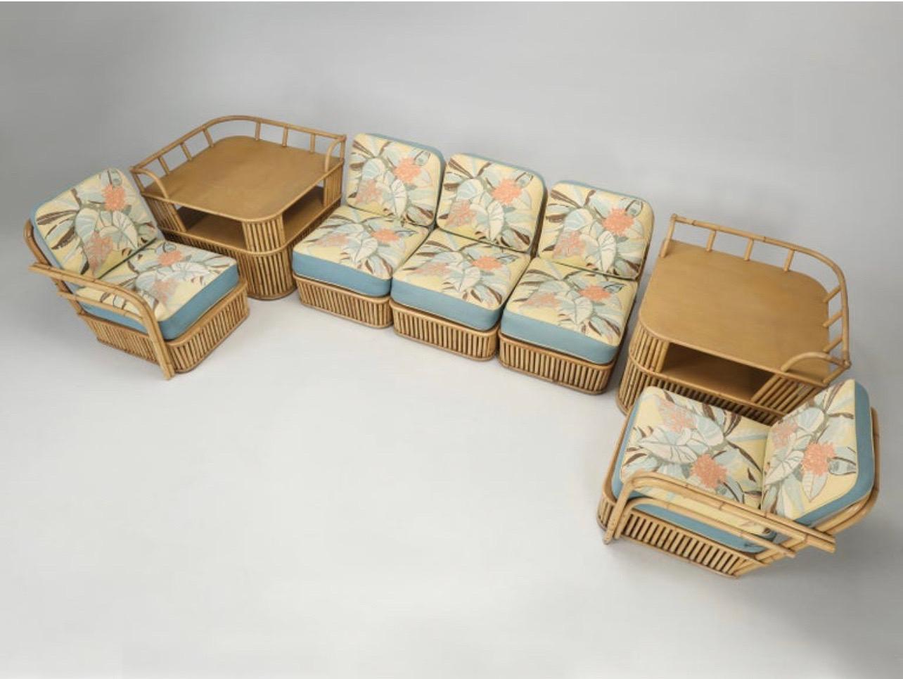 Mid-Century Modern Vintage Ficks Reed Midcentury Sectional Seating For Sale