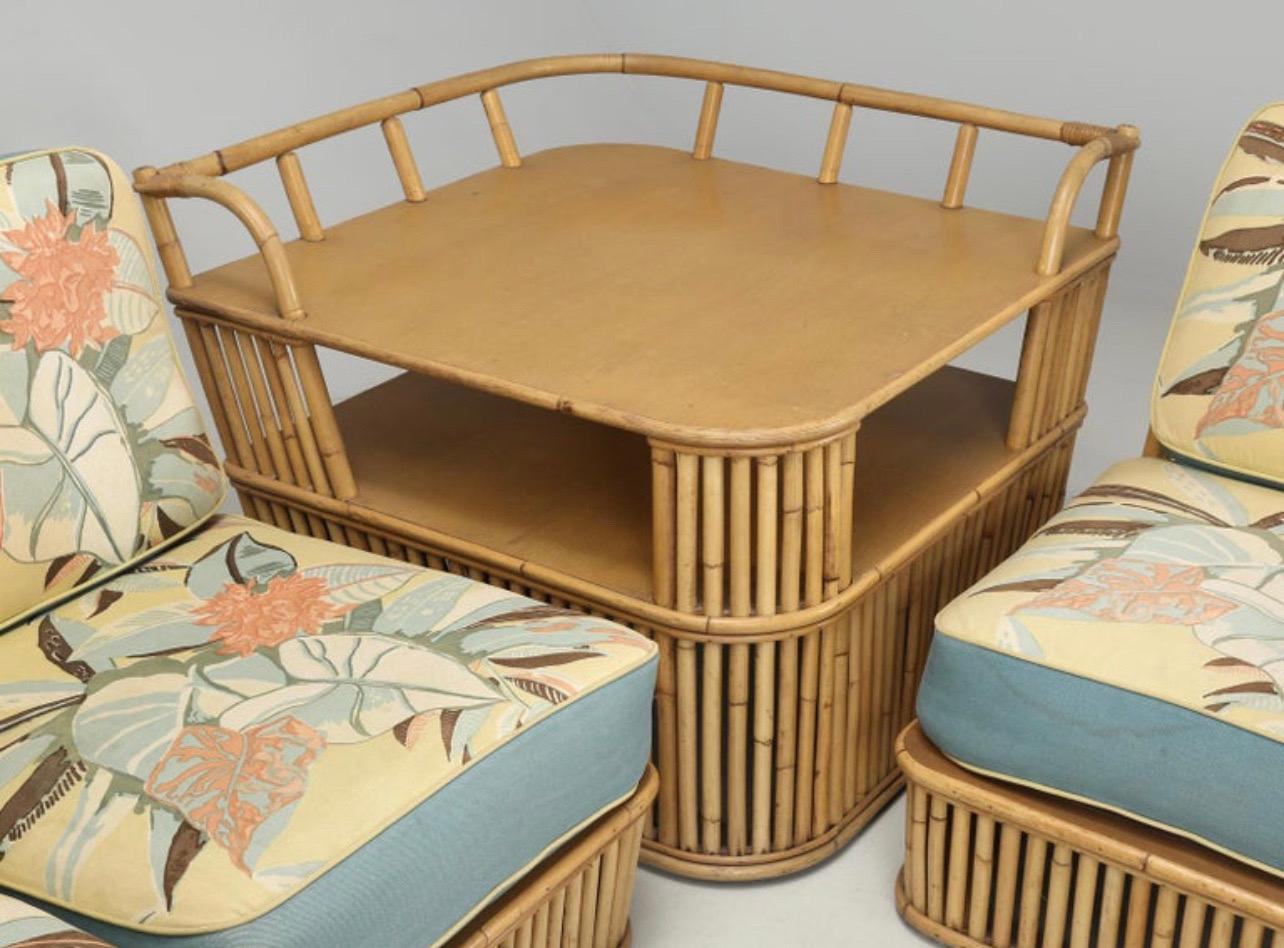 Hand-Crafted Vintage Ficks Reed Midcentury Sectional Seating For Sale