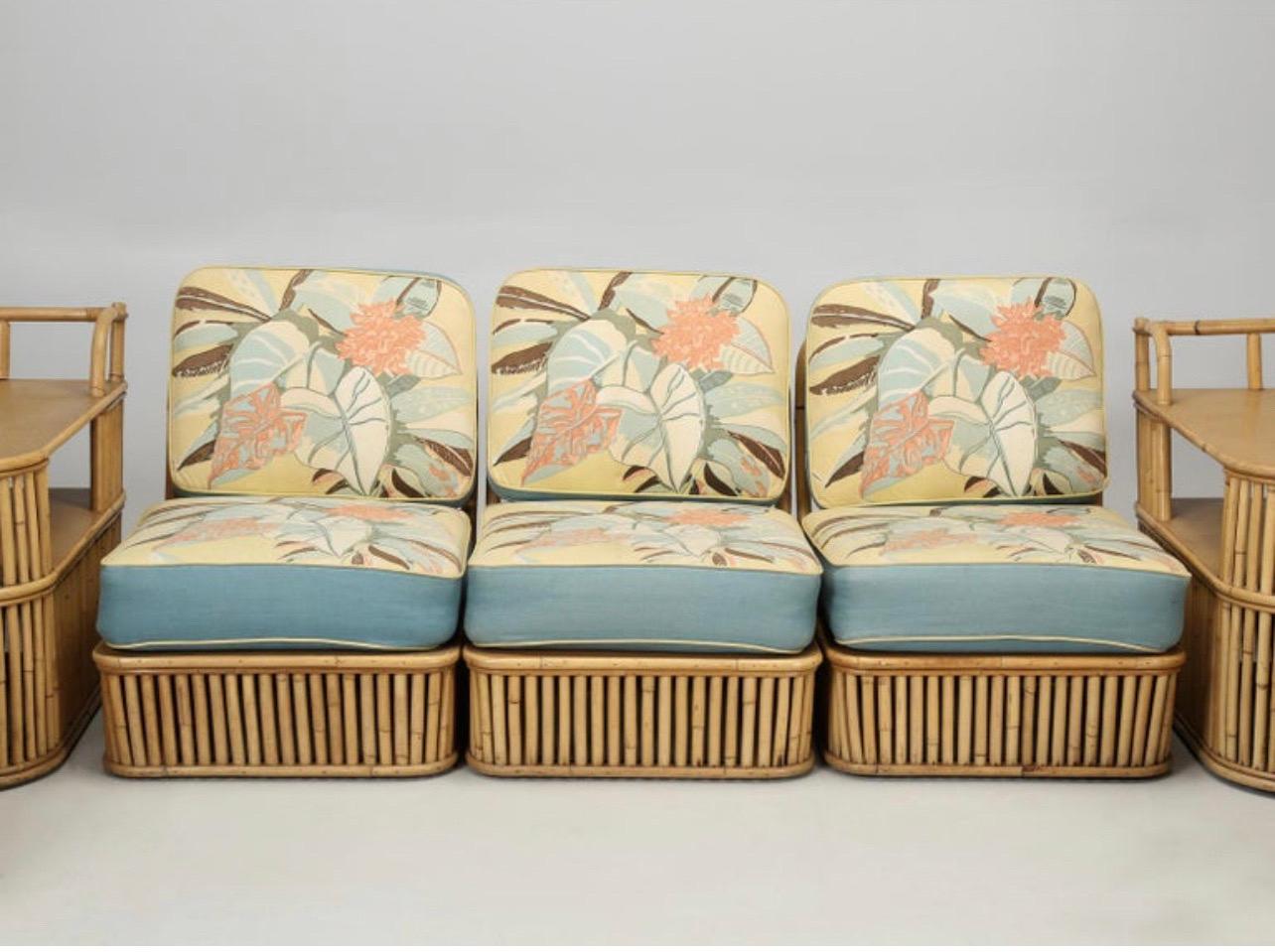 Mid-20th Century Vintage Ficks Reed Midcentury Sectional Seating For Sale