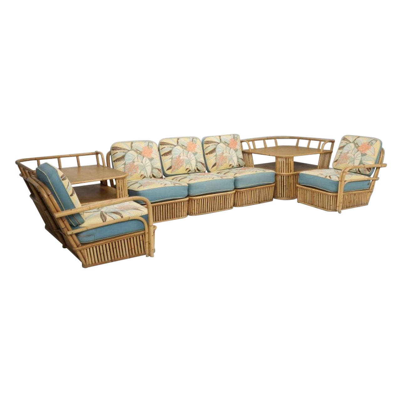 Vintage Ficks Reed Midcentury Sectional Seating For Sale