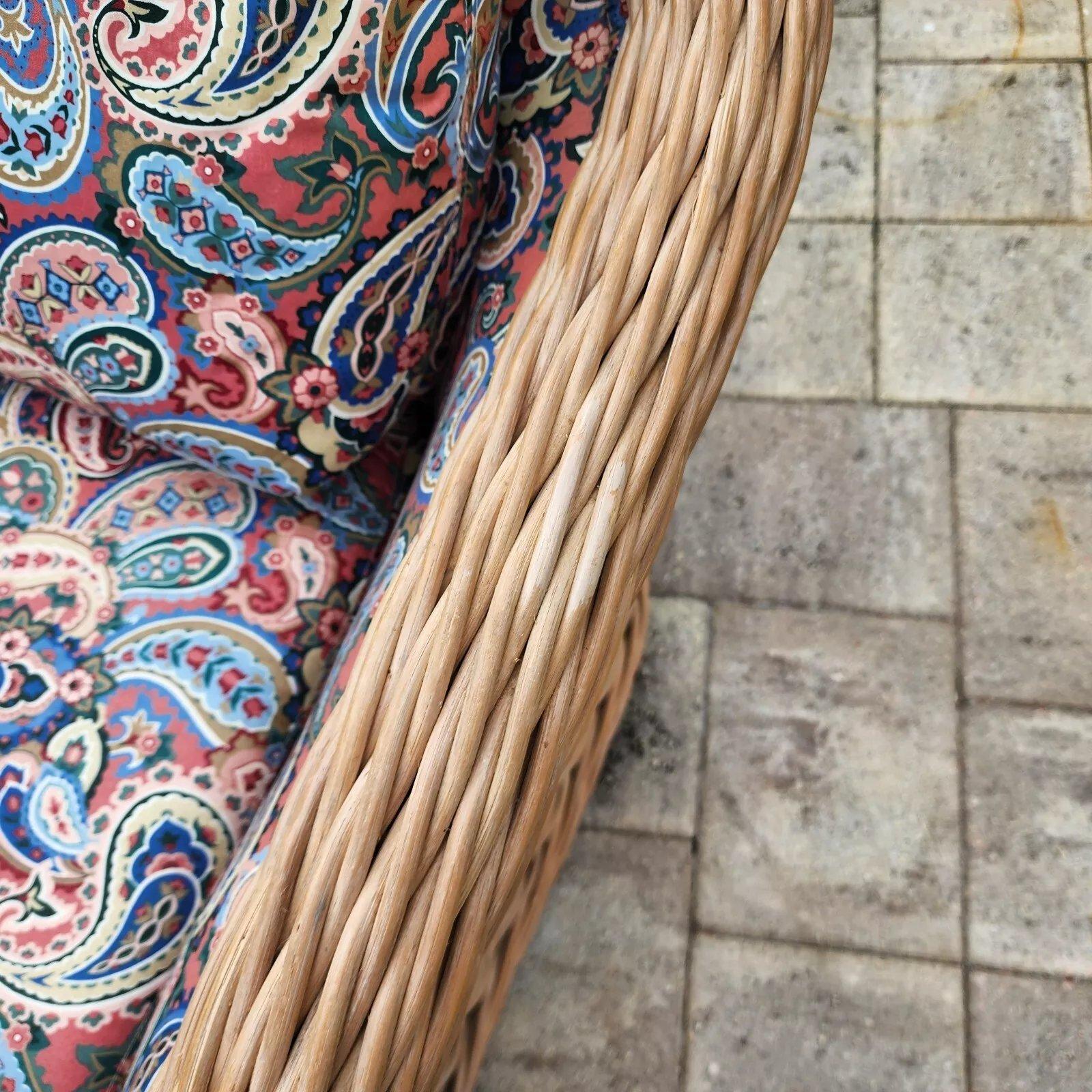 Poltrona e ottomana in rattan Ficks Reed d'epoca in vendita 7