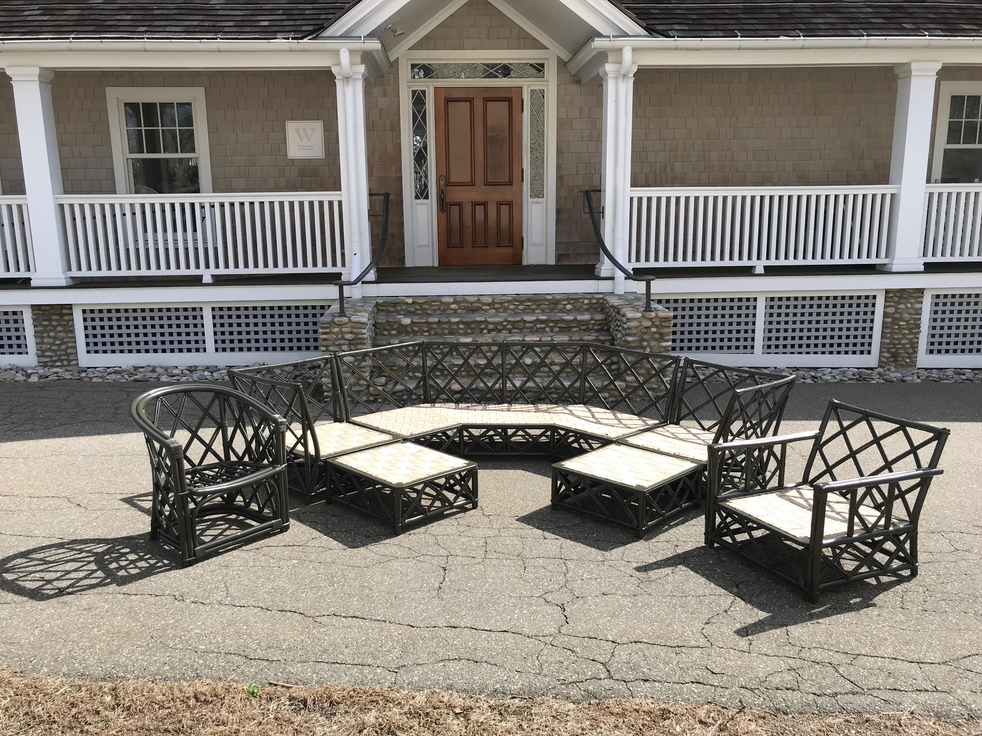 Vintage Ficks Reed Rattan Patio Furniture In Good Condition In Old Saybrook, CT