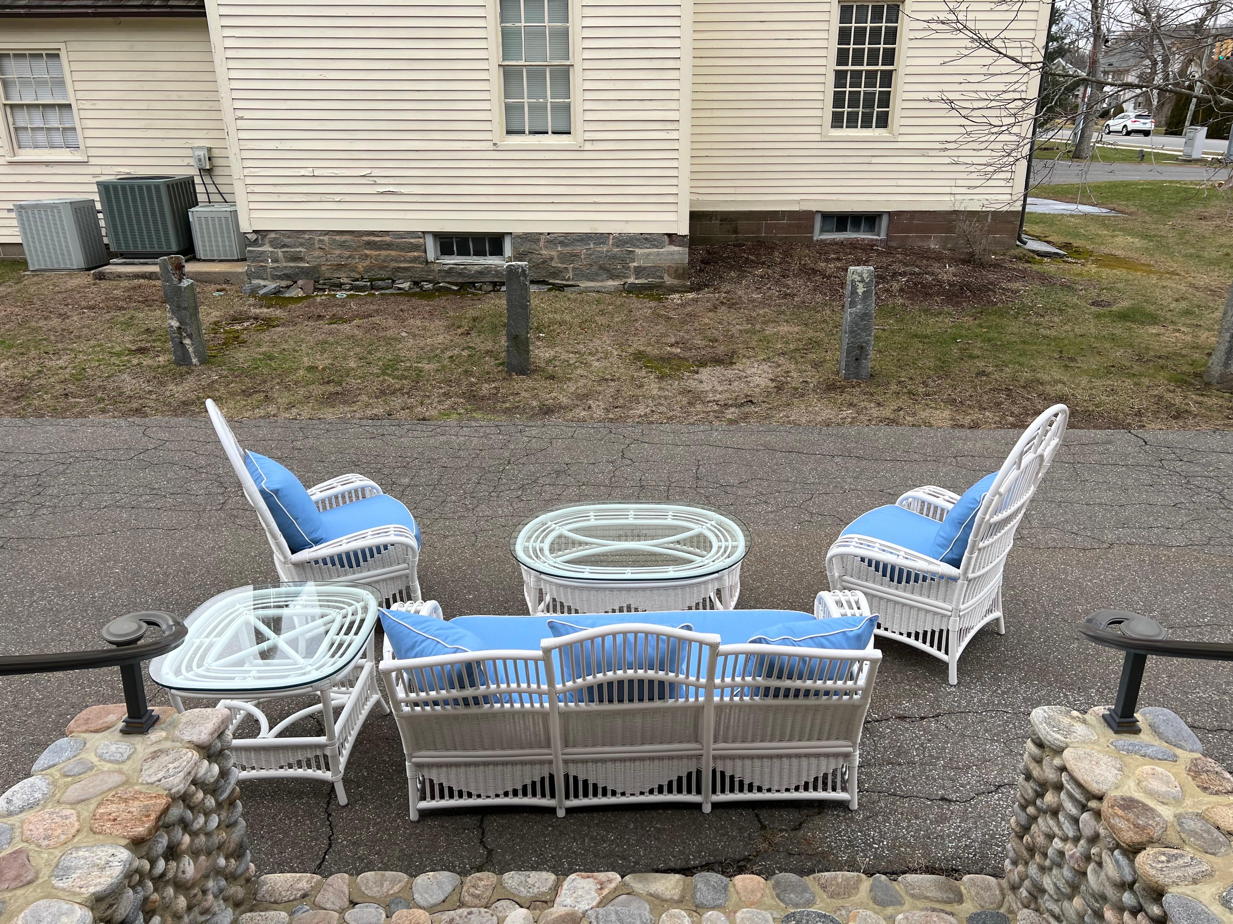 Vintage Ficks Reed Rattan Patio Furniture In Good Condition For Sale In Old Saybrook, CT