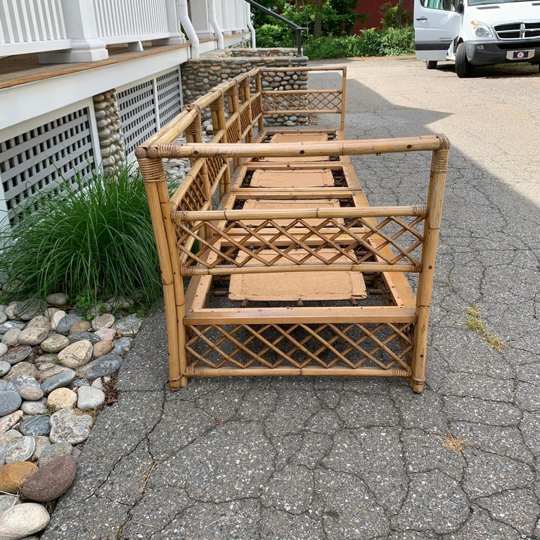 Vintage Ficks Reed Sectional Sofa and Table For Sale at 1stDibs