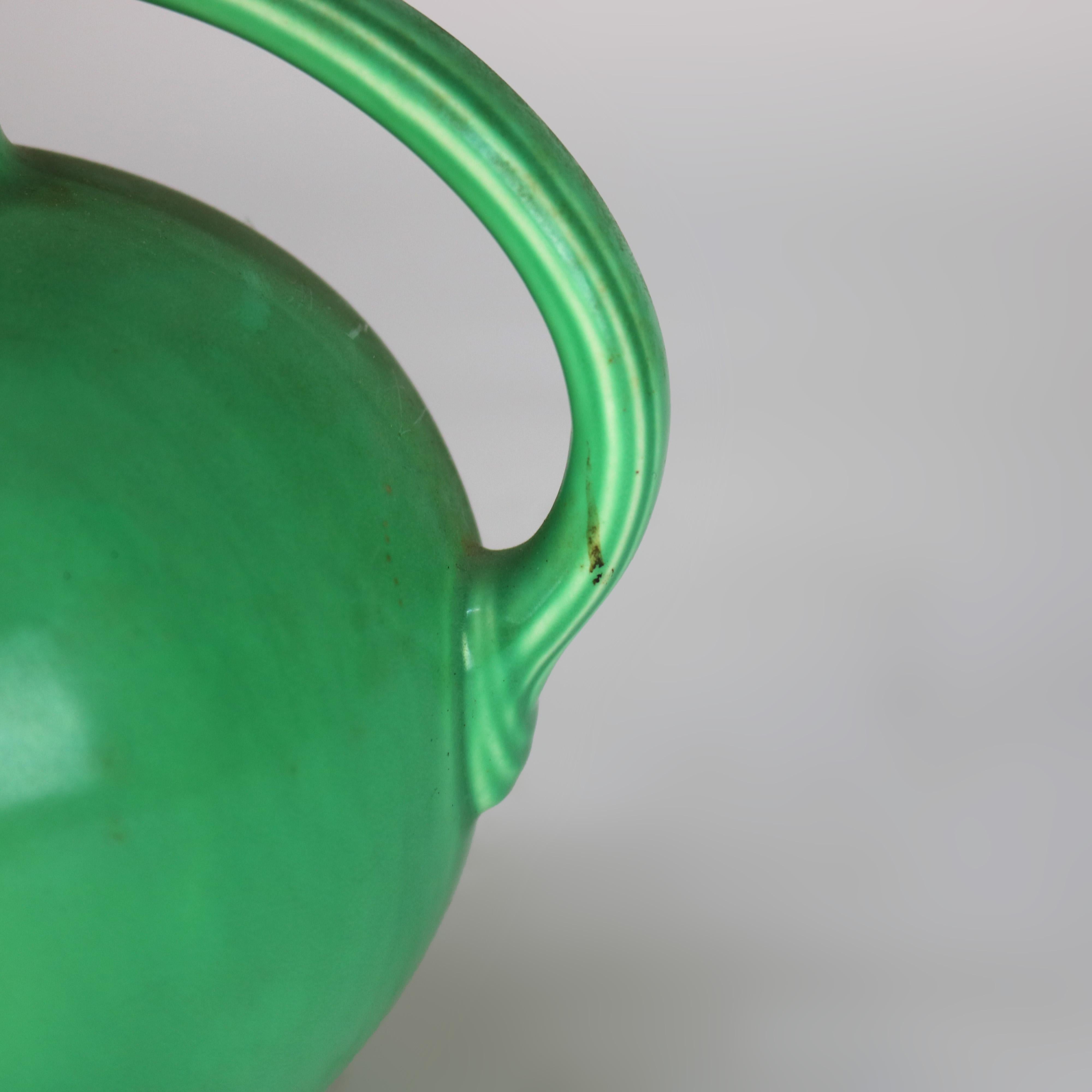 20th Century Vintage Fiestaware Green Pottery Ball Pitcher C1940