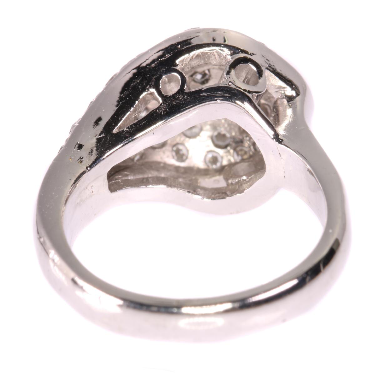 Vintage 1950s Diamond Ring with Natural Light Blue Diamond with Certificate For Sale 1