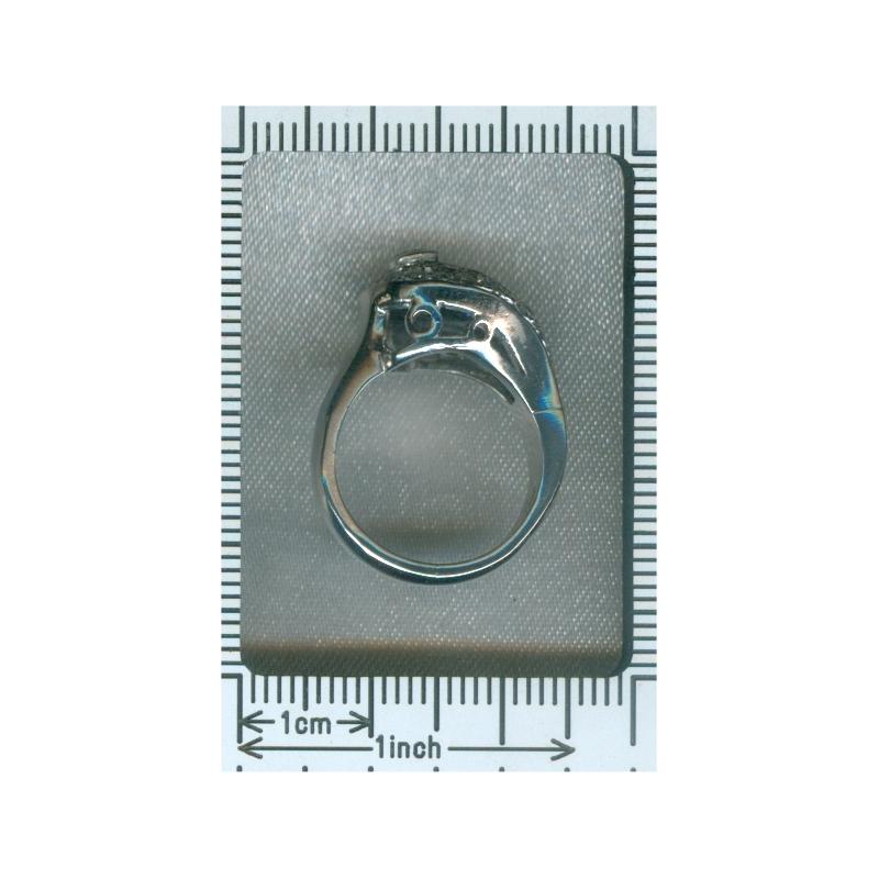 Vintage 1950s Diamond Ring with Natural Light Blue Diamond with Certificate For Sale 3
