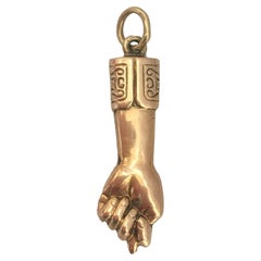 Vintage Figa Hand Charm 14K Gold Pendant