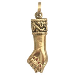 Vintage Figa Hand Charm 14K Gold Pendant